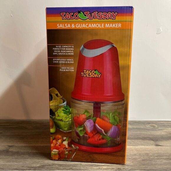 Nostalgia Taco Tuesday Salsa & Guacamole Maker 16oz 2-Speed Chopper. Open Box. - Picture 7 of 7